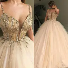 Пышные платья цвета шампанского на бретельках без рукавов, вечерние платья принцессы для девочек 16 лет, вечерние платья большого размера