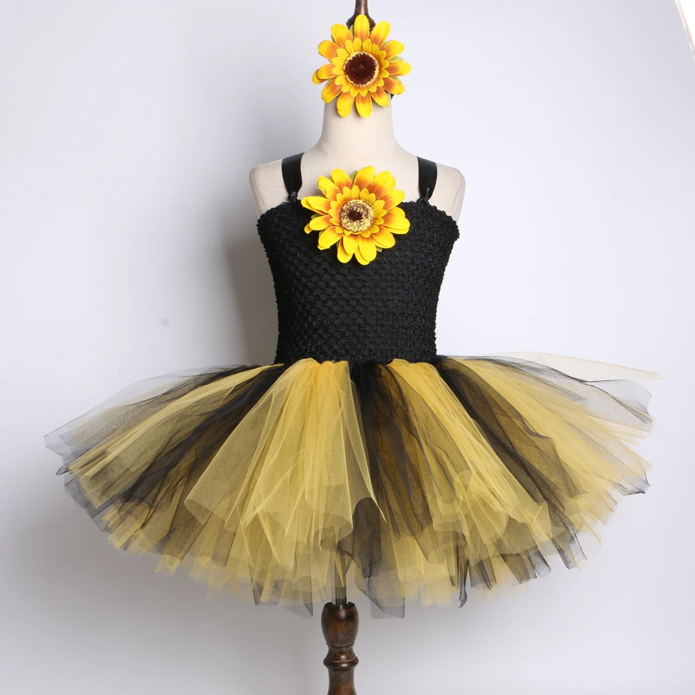 black and yellow tutu baby