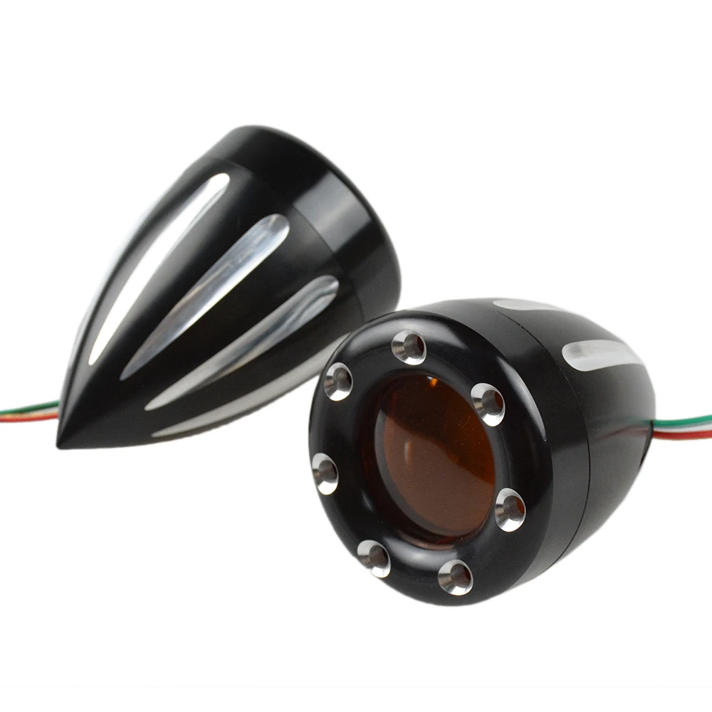 

Motorcycle LED Turn Signals Lights Indicator Light Flasher Deep Cut Lamp For Harley Dyna Softail Sportster Touring Black CNC