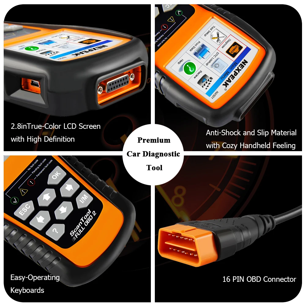 NEXPEAK NX501 автомобильный диагностический инструмент полный OBD2 Функция
