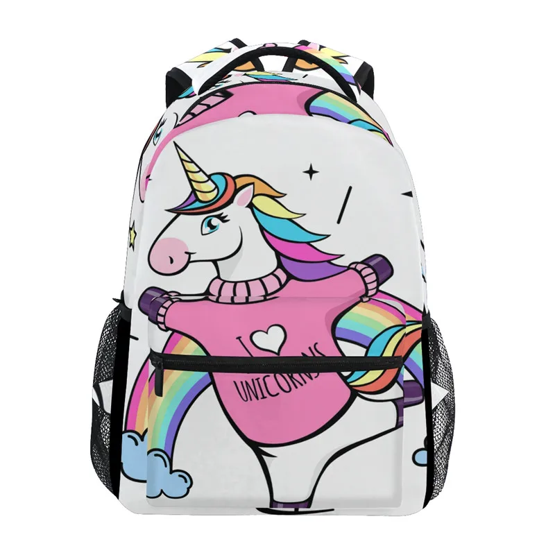 ALAZA мультфильм единорог Печать вместительный рюкзак дорожная сумка девушки подарок Студенческая сумка ноутбук сумки на заказ ваш собственный образ - Цвет: 1