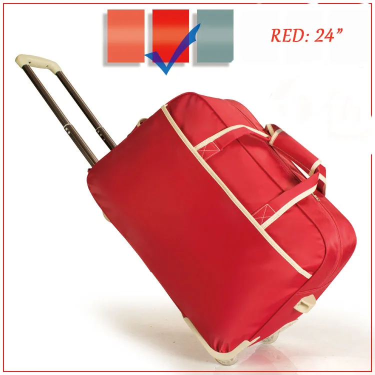 Модный женский чемодан на колесиках, брендовый Повседневный уплотненный чемодан на колесиках, дорожная сумка на колесиках, чемодан для багажа - Цвет: Red 24
