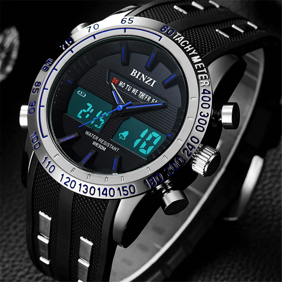 Men Sports Watch 2018 Relogio Masculino Electronic Military Luxury LED Male Clock Brand Dual Display Wrist Watches For Men XFCS (9)