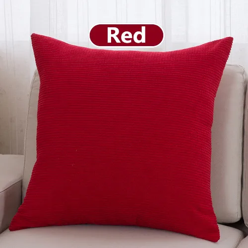 1 шт. 43*43 см, однотонная Вельветовая ткань, наволочка для подушки, наволочка для сидения автомобиля, домашний декор, диванная кровать, декоративная наволочка 40094 - Цвет: Red