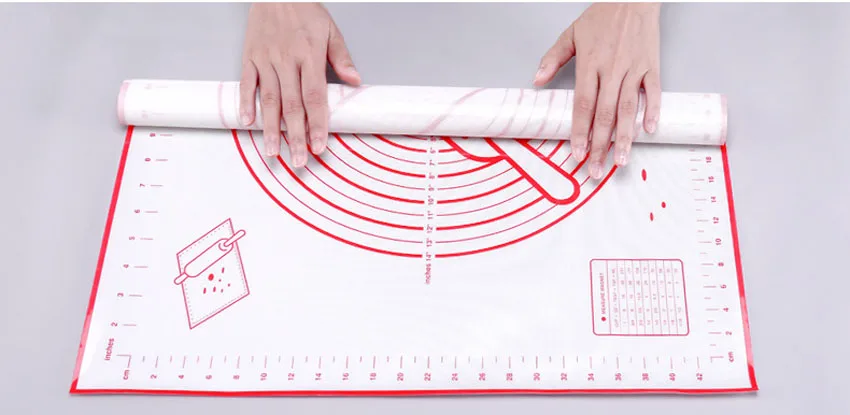 ERMAKOVA силиконовый кондитерский коврик толстый антипригарный коврик для выпечки с измерением помадки счетчик теста прокатки коврик выпечки инструмент
