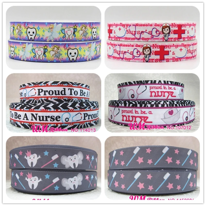 

Q&N ribbon 7/8inch 22mm proud to be a nurse printed grosgrain ribbon 50yds/roll free shipping for hair bows or hair accessory