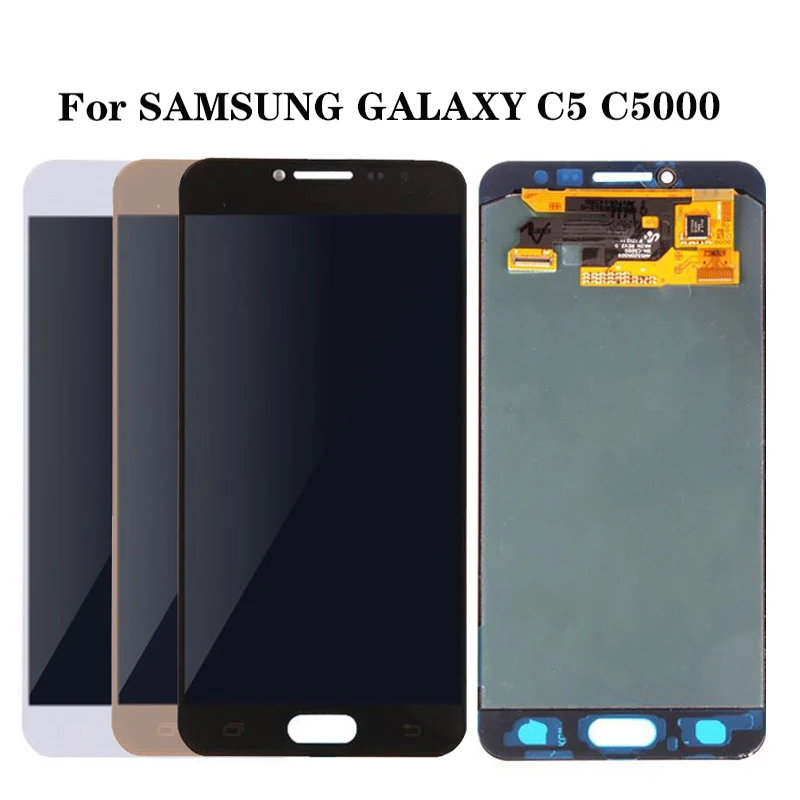 

Super AMOLED For SAMSUNG GALAXY C5 C5000 LCD Display Touch Screen Digitizer Assembly Replacement For 5.2" SAMSUNG C5 LCD Display