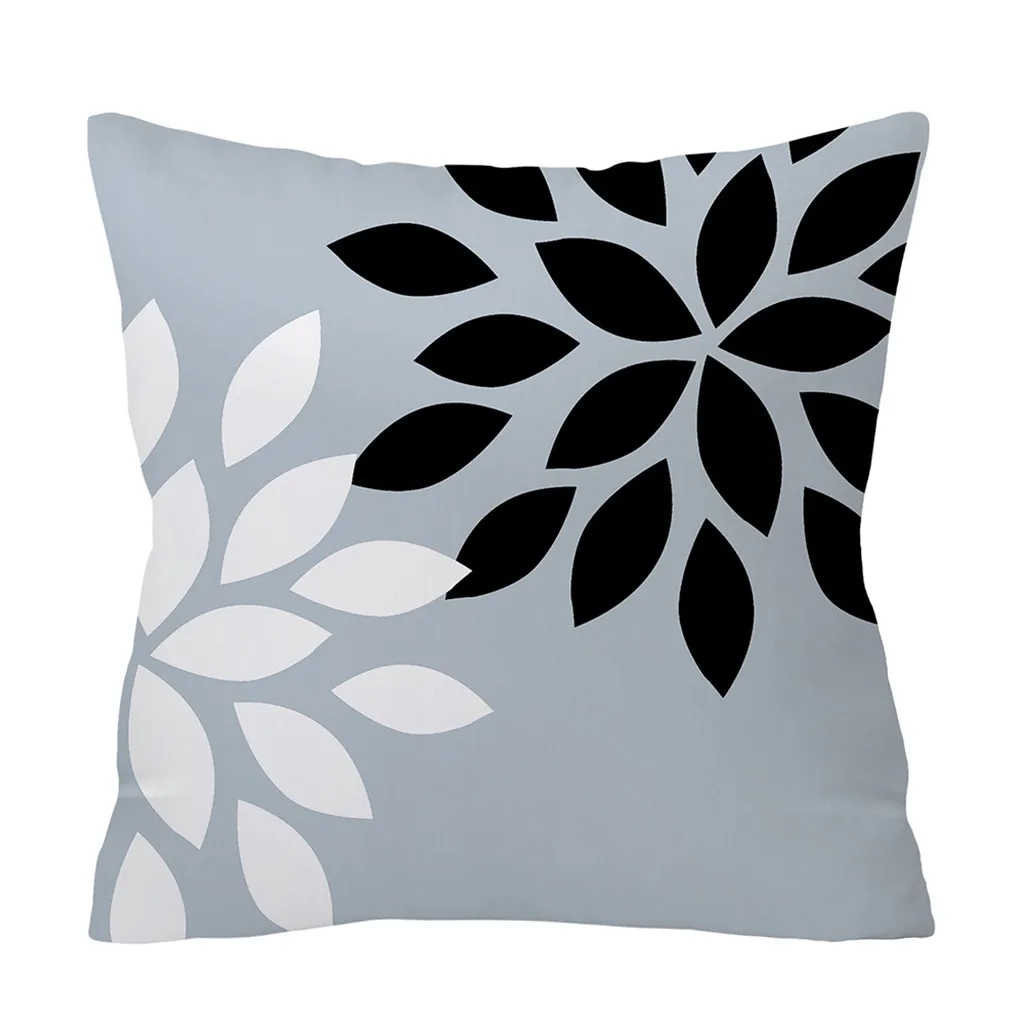 

Gajjar 45*45cm Gray Striped Geometric Cushion Cover Polyester Pillowcase Cojines Decorativos Para Sofa Home Bedroom Sofa Decor