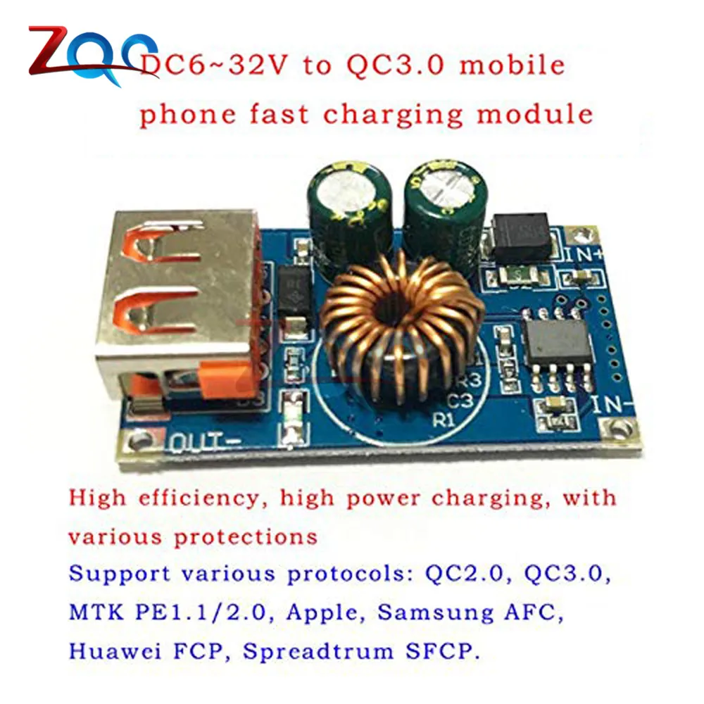 USB DC понижающий модуль 12 В 24 к QC2.0 QC3.0 быстрая зарядка мобильный телефон зарядная