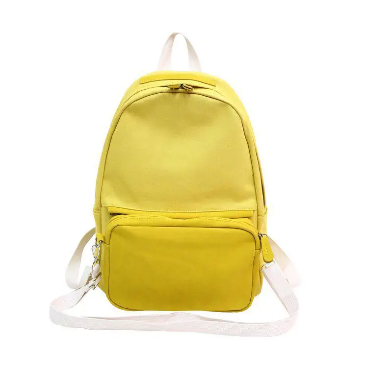 Новые однотонные Цвет Для женщин рюкзаки холст рюкзак для девочек рюкзаки школьные рюкзаки для Колледж студент Mochila Feminina съемная - Цвет: Цвет: желтый