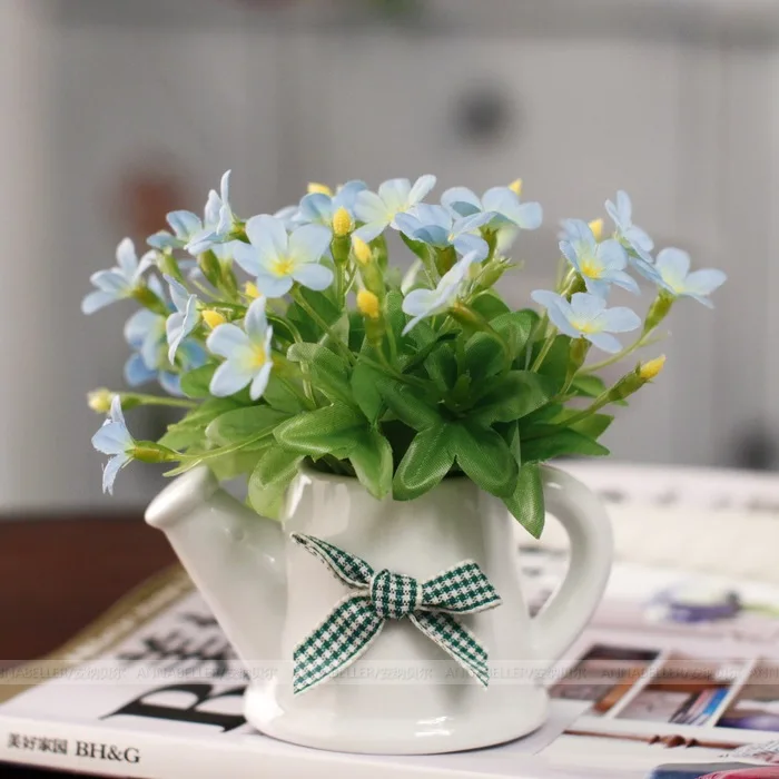 Artificial Flower Small Bonsai Spray Bottle Office Artificial Flower Small Bonsai Spray Bottle Office Desk Green Plant Set Mini In Dried Flowers From
