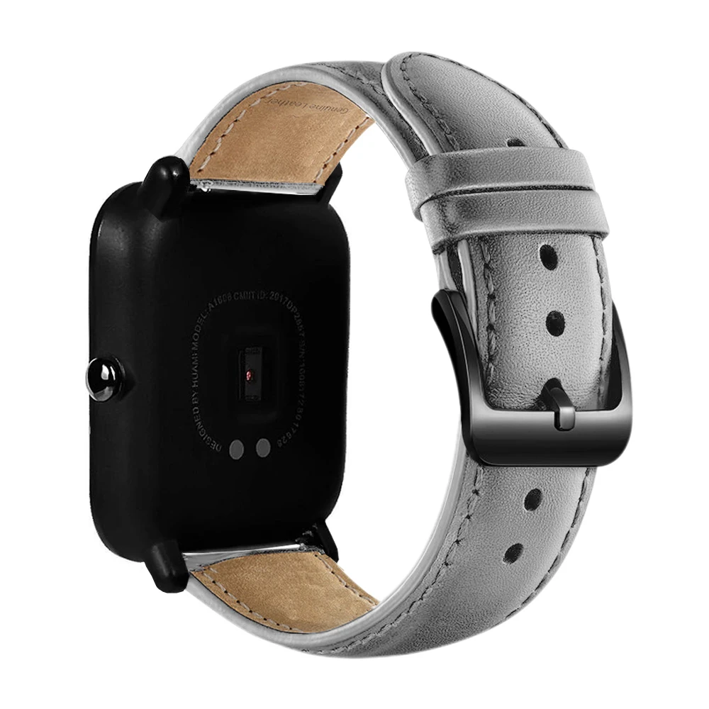 DKPLNT черная Пряжка натуральная кожа для Xiaomi huami Amazfit Bip BIT PACE Lite Молодежные часы ремешок фитнес-браслет