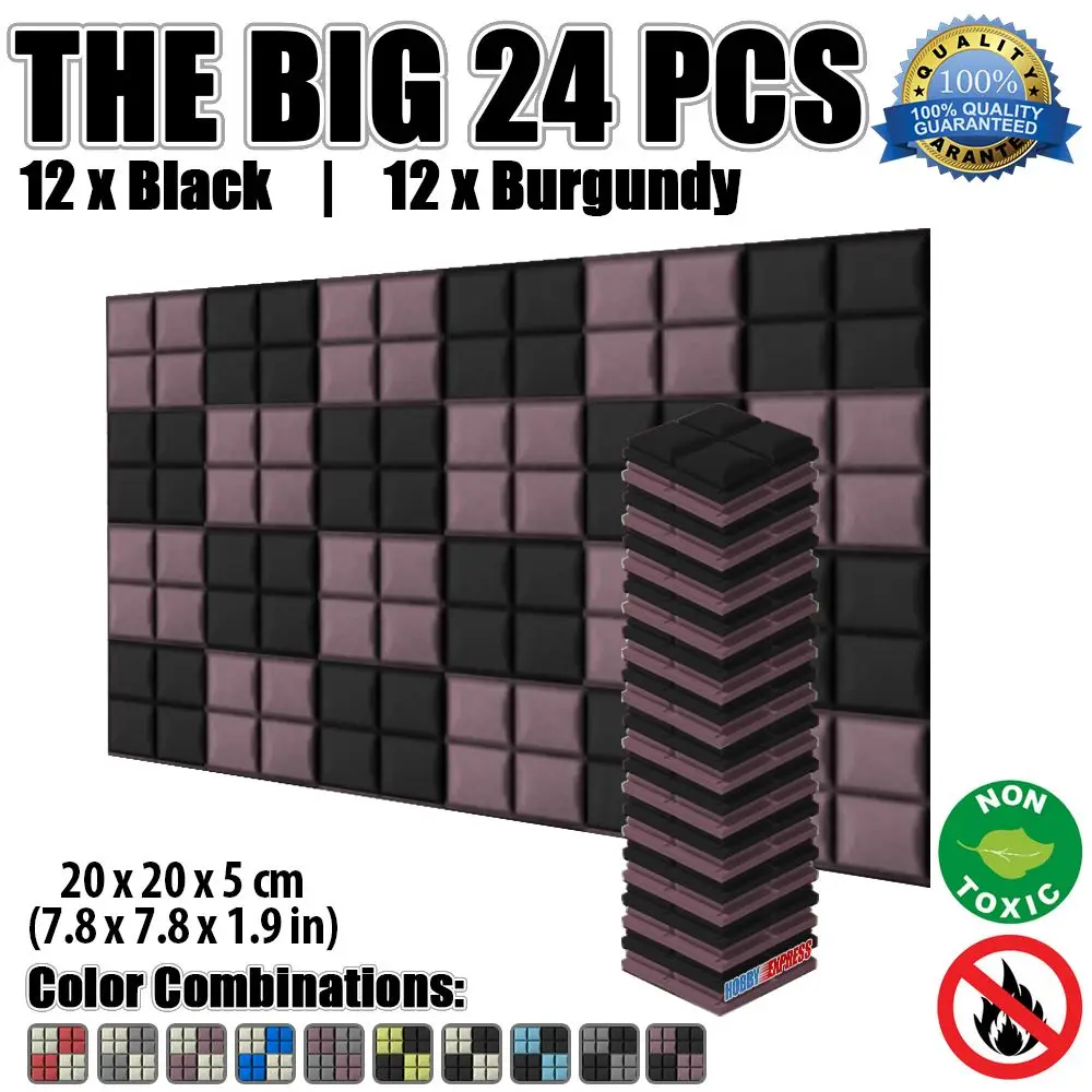 Arrowzoom 20*20*5 cm (7.8*7.8*1.9 in) Hemisphere Grid Studio Acoustic Foam Sound Absorption Tile Panel 24 pcs Set KK1040 | Дом и сад