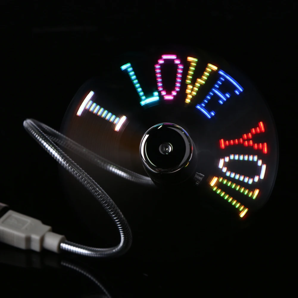 

DIY USB Gadget Mini USB Fan Flexible Programmable LED Cooler Cooling Fan Programming USB Fan LED Light