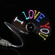 DIY USB Gadget Mini USB Fan Flexible Programmable LED Cooler Cooling Fan Programming USB Fan LED Light