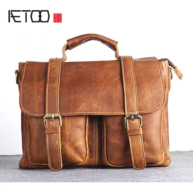 AETOO 2017 new men&#39;s bag European and American brand fashion computer handbag men&#39;s shoulder ...