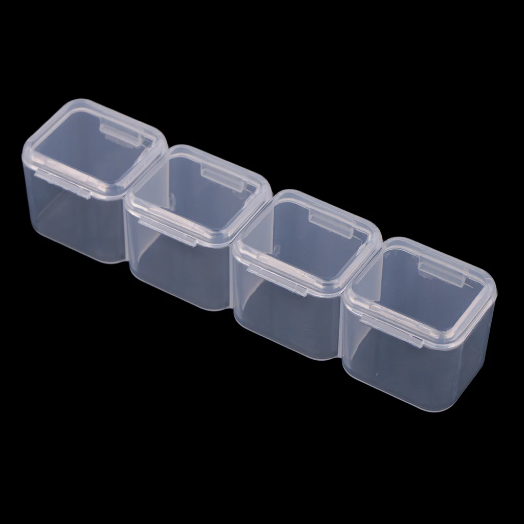 Phenovo 28 Slots Transparent Clear Storage Box with Caps Lid Design Clear Containers Round Plastic Organizer Case 