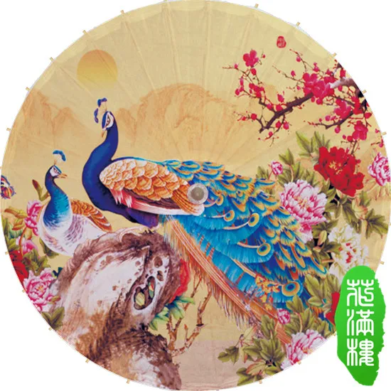 

Dia 50CM Peacock in Flowers Oiled Paper Umbrella Chinese Handmade Traditional Parasol Bamboo Decoration Dance Props Umbrella