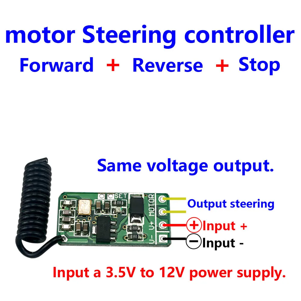 Беспроводной пульт дистанционного управления 433 МГц РЧ передатчик приемник 3,7 в 4,5 в 9 в 12 В двигатель вперед обратного рулевого управления ler модуль - Цвет: a control module
