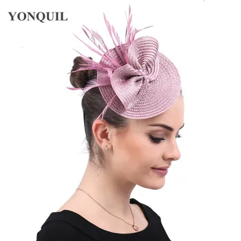

Lavender Feather Flowers Decoration Party Headpieces Cocktail church Fascinators Accessories Hair Clip ladies Headwear Hairpin