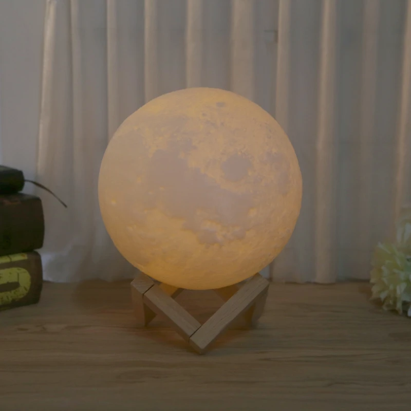 Перезаряжаемые 3D волшебный светодиодный луна ночь светильник луна лампа настольная зарядка через usb 2 Цвет изменить сенсорный Управление домашний декор креативный подарок