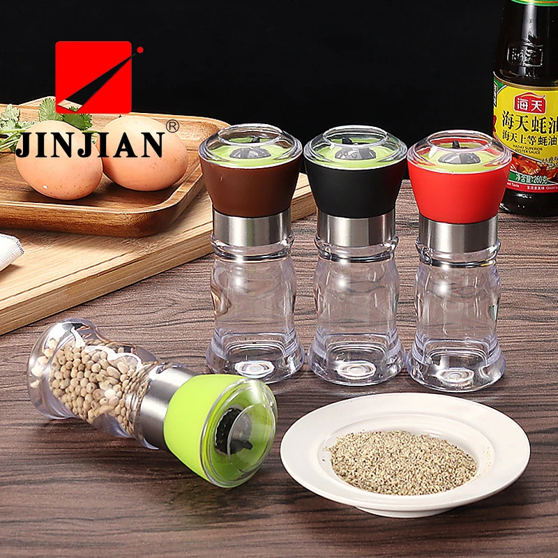 

JINJIAN High Quality Stainless Steel Manual Salt Pepper Spice Mill Grinder With Cover Ceramic Kitchen Tools Grinding