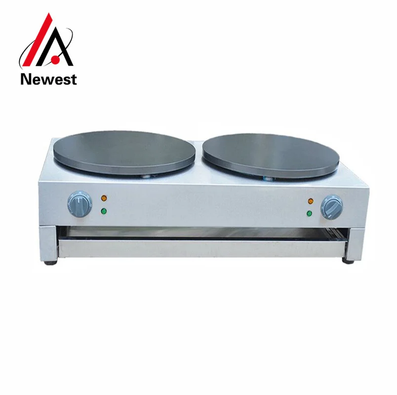 110/220V Commercial Electric Crepe Maker Machine Stainless Steel Double  Head Non-stick Pancake Maker Baking Pan Plate EU/AU/UK AliExpress