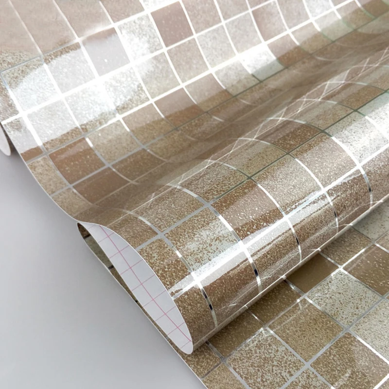 Waterproof Self-adhesive Mosaic Wall Paper Tile Sticker Contact Paper Bathroom High-end 3D Self-adhesive Geometric Wall Sticker