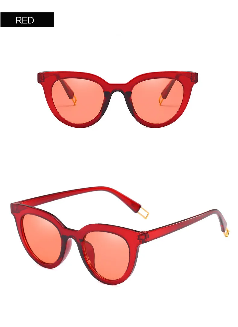 YOOSKE красные солнцезащитные очки кошачий глаз женские винтажные брендовые дизайнерские солнцезащитные очки женские роскошные очки ретро очки UV400 - Цвет линз: Красный