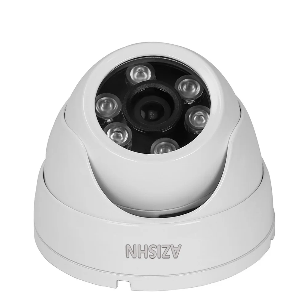 

AZISHN IP Camera 720P 1.0MP HD 1280*720 Resolution ONVIF H.264 6pcs Array IR LEDS CCTV Camera Outdoor Waterproof Dome IP Camera