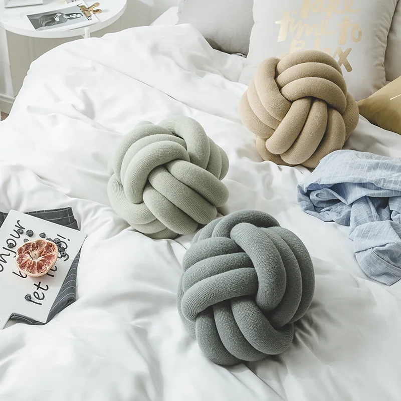 FLC Soft Decorative Throw Knot Pillow Ball Pillow Cushion ...