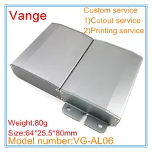 1 шт./лот, поверхность пескоструйной обработки, две панели,, 6063-T5, Инжекционный алюминиевый ящик для проекта, 64*25,5*80 мм, для устройства усилителя