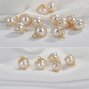 

Min order 20pcs/lot 10mm beads decoraiton handmade copper winding rounds shape floating locket charms diy jewelry making