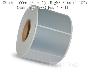 

1000 Pcs/Roll Self-adhesive Silver PET Label Sticker 100x30mm Waterproof tearproof oilproof PET Sticker For Electronic Products