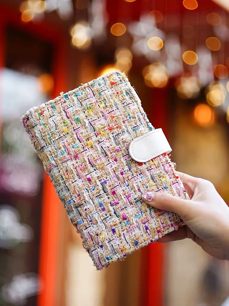 

Yiwi A5 A6 Loose Leaf Fabric Material Bright Notebook Garden Star And Moon Belt Inside Korean Planner