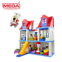 120 PCS Hospital Theme Big Bricks Duplo Building Blocks Educational Toy DIY Baby Toys Building Set Compatible with Legoeds