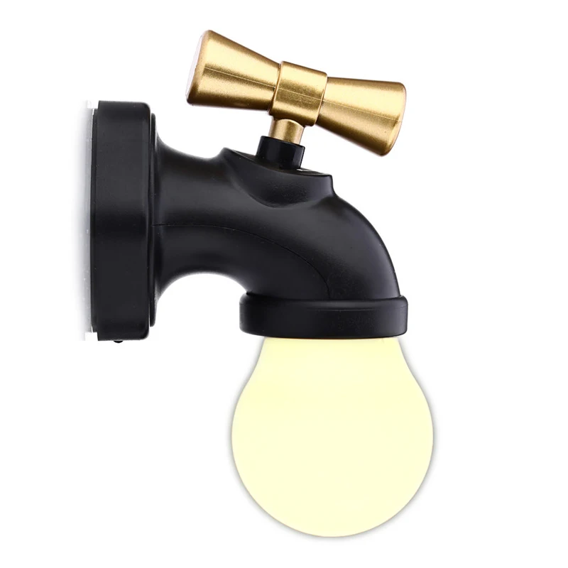 DC 5V USB Rechargeable LED Novelty Night Light Tap Light Faucet Shape Voice activated Lamp for