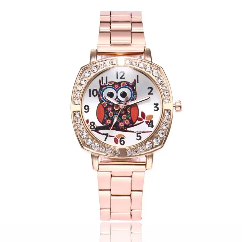 Милая сова Для женщин мода сплав Группа Аналоговые кварцевые наручные часы круглые часы творческие часы женские часы Montre Femme