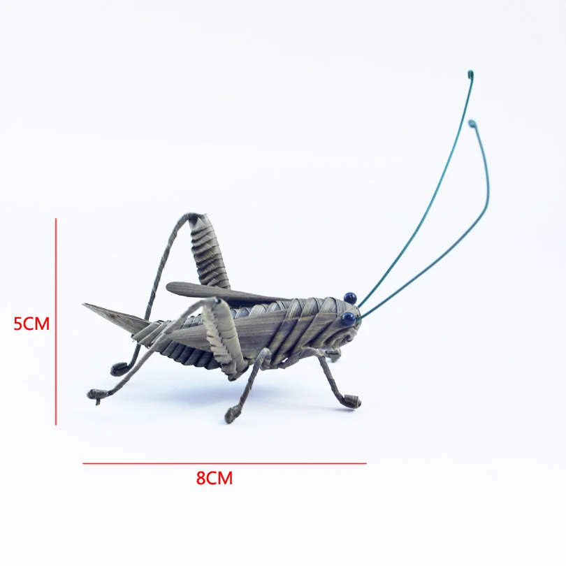 Ручной работы плетеные фигурки миниатюры, кузнечик, дзен, сверчков Игрушечные лошадки модели, Pet Игрушки для котов, Для тренировки и воспитания кошек
