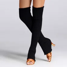 Модные новые тонкие женские гетры длинные эластичные черные вязаные носки для обуви женские и женские профессиональные аксессуары для танцев