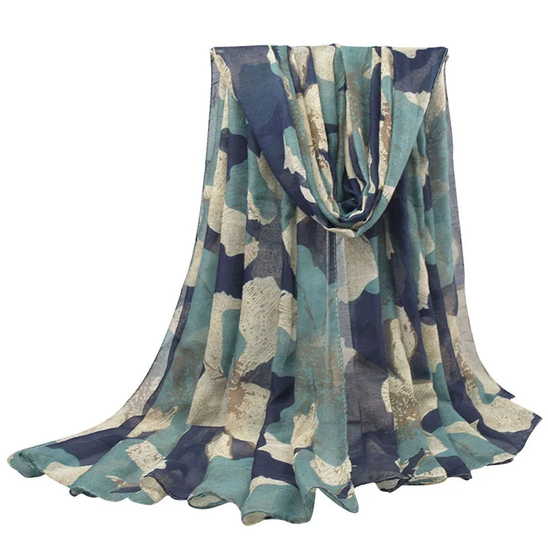 

100*180cm Large Size Fashion Winter Hot sale Flower Print Women long Cotton Viscose Scarfs V10A18163