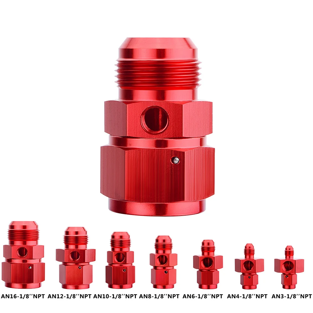 ESPEEDER AN3 AN4 AN6 AN8 AN10 AN12 AN16 Мужской к женскому двойной 1/" NPT алюминиевый сплав Датчик боковой порт адаптер Красный