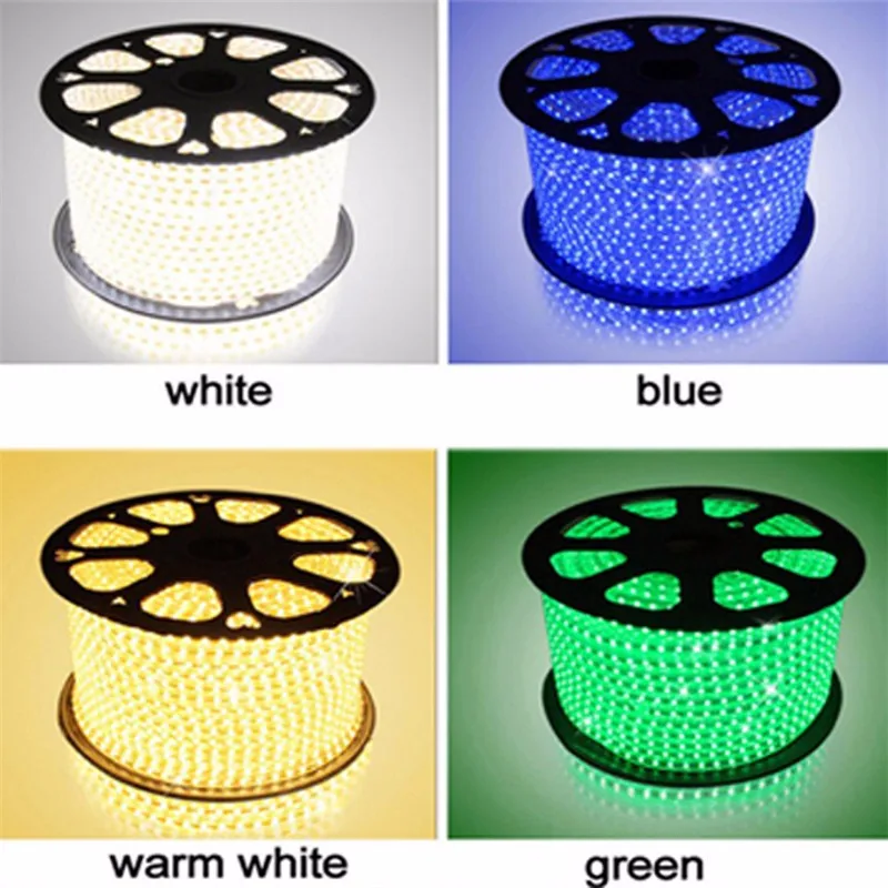 

100M 60pcs/m RGB 4plug Led Strips 5050 Christmas garden tree Multicolor red green LED waterproof LED Strips 110v220