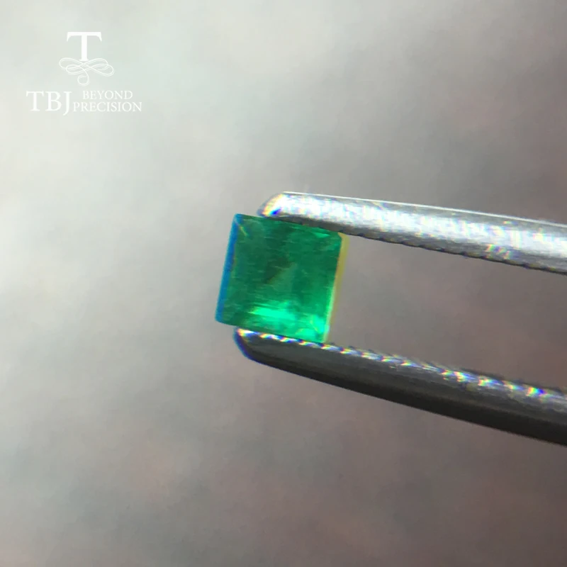

Tbj ,natural emerald square 3mm 0.15ct per piece slight inclusion precious gemstone for diy jewelry