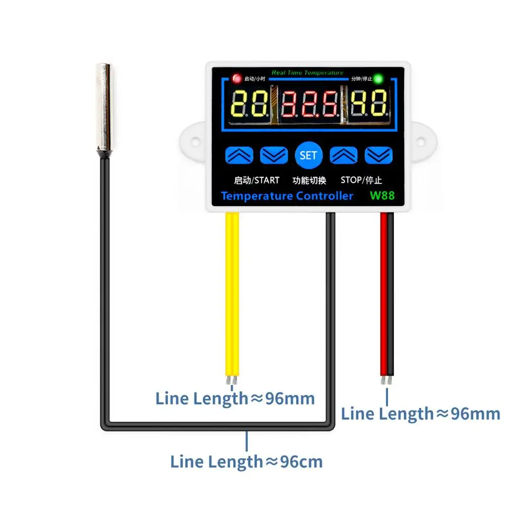 W88 110 В 220 В цифровой термостат контроль температуры Лер терморегулятор для инкубатора реле 10 а контроль нагрева охлаждения