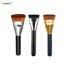 Soft Cosmetic Make Up Flat Contour Brush Powder Foundation Brush Blush Angled Flat Top Base Liquid Cosmetic Makeup Brush Tools nature hair flat fluff powder brush