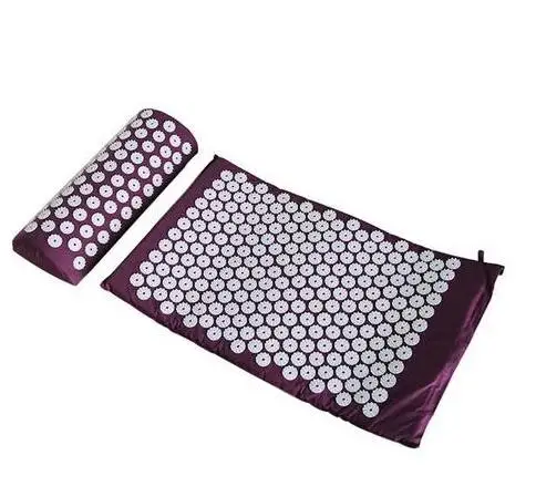 Акупрессуровый коврик для головы, шеи, спины, ног, массажная подушка, подушка для йоги, шип, антистрессовый коврик для акупунктуры, игольчатый массажер - Цвет: purple
