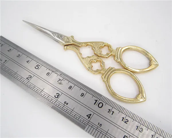 Классический, винтажный, старинный ZAKKA Вышивка крестом Европейский ретро ремесло Вышивание портновские ножницы ремесленных DIY инструмент - Цвет: Gold