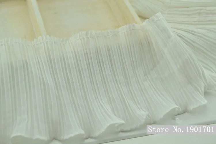 10yard/lot 12 см широкие однослойные белые шифоновые кружевной отделкой DIY ручной одежды аксессуар украшение ткань