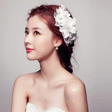 Nueva Perla de Encaje de Flores Nupcial Peine Del Pelo de La Frente de La Flor Celada Bodas Proms Pageant Envío gratis